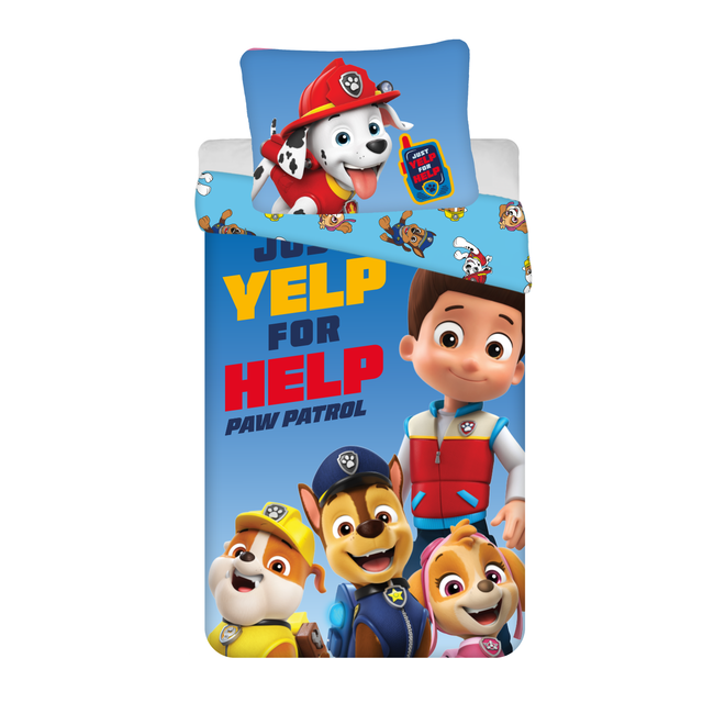 MerchandiseFever Paw Patrol Dekbedovertrek, Help - Eenpersoons - 140 x 200 + 70 x 90 cm  - Katoen