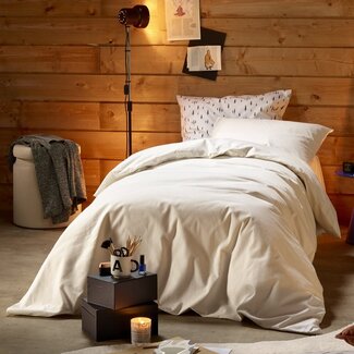 MerchandiseFever Dekbedovertrek Freya Cream - Eenpersoons - 140 x 220 cm - Katoen Flanel