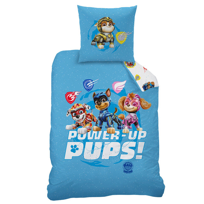 MerchandiseFever PAW Patrol Dekbedovertrek, Power-Up - 140 x 200 cm + 63 x 63 cm - Katoen