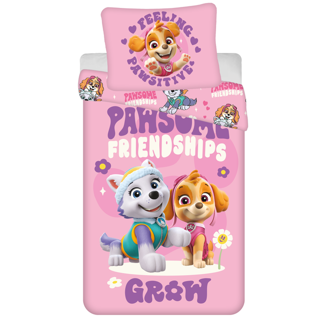 MerchandiseFever PAW Patrol Dekbedovertrek, Pawsome Friendship - Eenpersoons - 140 x 200 cm  - Polyester