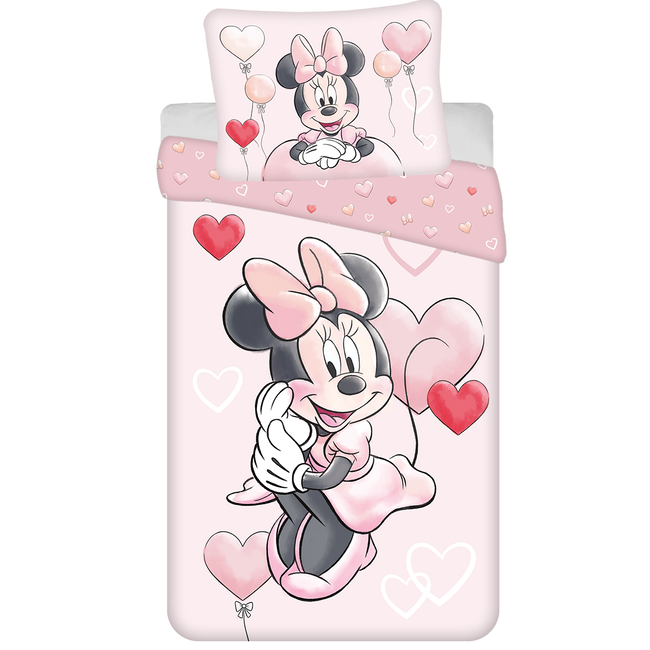 MerchandiseFever Disney Minnie Mouse Dekbedovertrek Ballon - 140 x 200 cm / 70 x 90 cm - Katoen