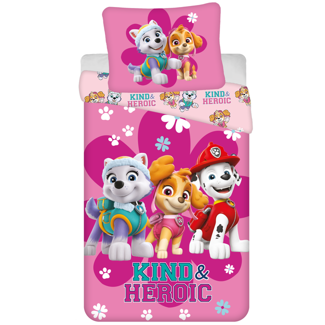 MerchandiseFever PAW Patrol Dekbedovertrek, Heroic - Eenpersoons - 140 x 200 cm  - Katoen