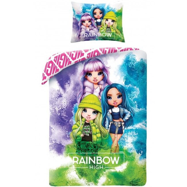 MerchandiseFever Rainbow High Dekbedovertrek, Magic - Eenpersoons - 140 x 200 cm + 70 x 90 cm - Katoen