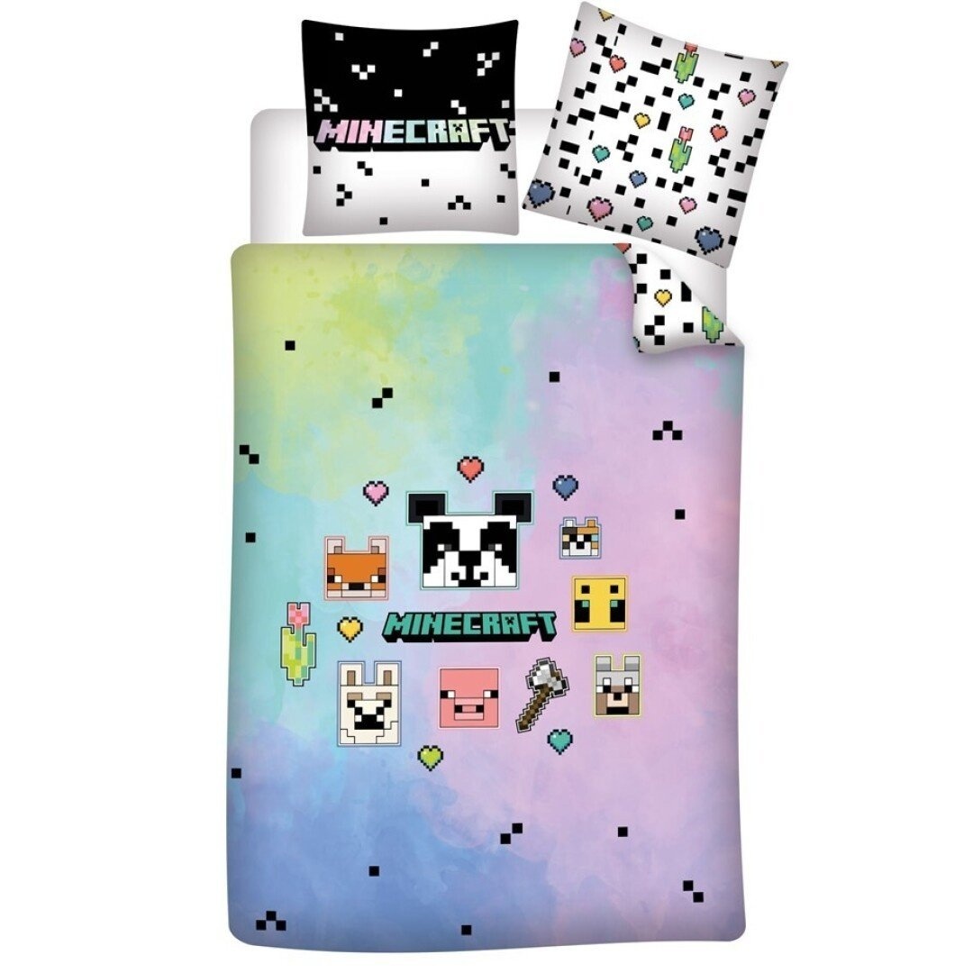 Minecraft Dekbedovertrek Polyester 140 x 200 cm - 63 x 63 cm -