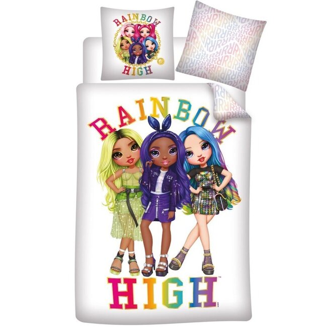 MerchandiseFever Rainbow High Dekbedovertrek, Pose - Eenpersoons - 140 x 200 + 63 x 63 cm - Polyester