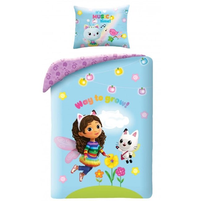 MerchandiseFever Gabby's poppenhuis Dekbedovertrek Music Time - 140 x 200 cm + 70 x 90 cm - Katoen