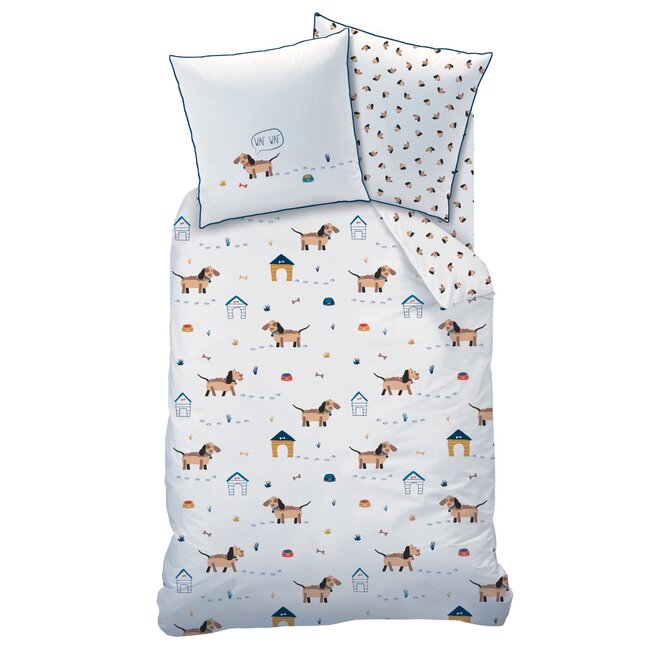 MerchandiseFever Matt & Rose Dekbedovertrek, Waf Waf - 140 x 200 cm + 63 x 63 cm - Katoen