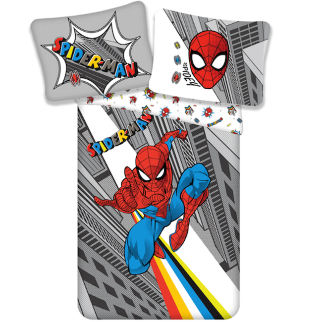 MerchandiseFever Spider-Man Dekbedovertrek, Pop - 140 x 200 cm + 70 x 90 cm - Katoen