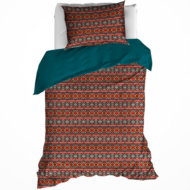 MerchandiseFever De Witte Lietaer Dekbedovertrek, Melchior Brandy Brown - 140x220 cm + 60x70 cm - Katoen flanel