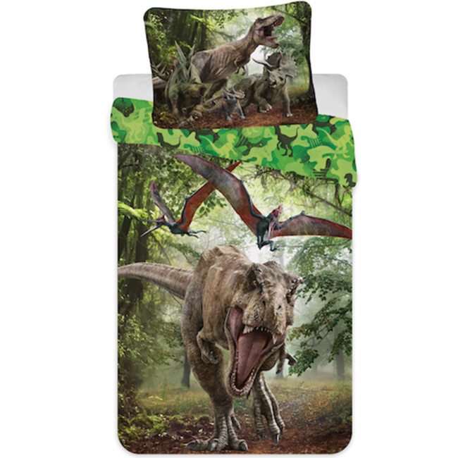 MerchandiseFever Jurassic World dekbedovertrek Forest - 140 x 200 cm + 70 x 90 cm - Polyester
