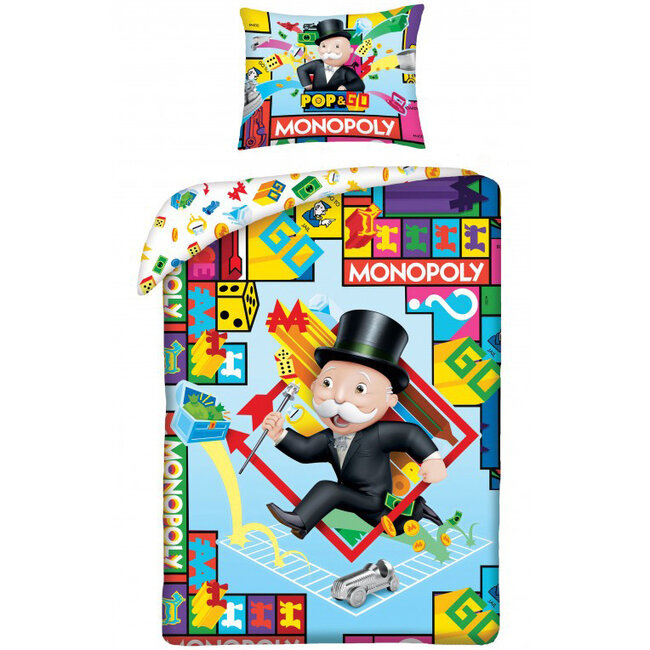 MerchandiseFever Monopoly Dekbedovertrek - 140 x 200 + 70 x 90 cm - Katoen