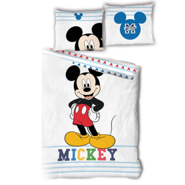 MerchandiseFever Disney Mickey Mouse Dekbedovertrek - 140 x 200 + 65 x 65 cm - Biologisch Katoen
