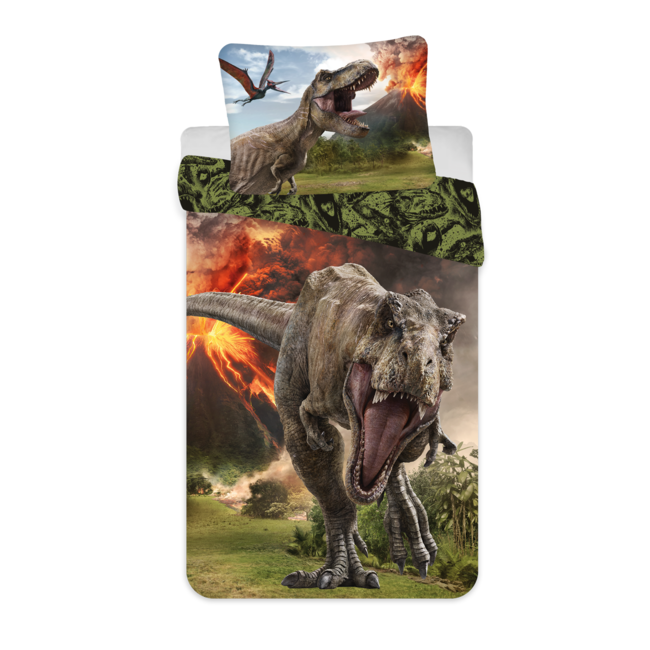 MerchandiseFever Jurassic World Dekbedovertrek, Vulkaan - 140 x 200 + 70 x 90 cm - Katoen