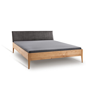 TPT Möbel Eiken houten bed Marlengo- Antraciet hoofdbord