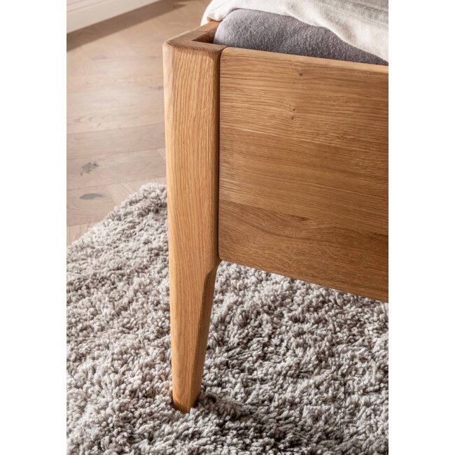 TPT Möbel Eiken houten bed Lana- Beige hoofdbord
