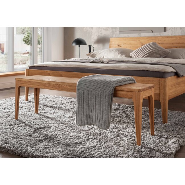 TPT Möbel Eiken houten bed Lana- Beige hoofdbord