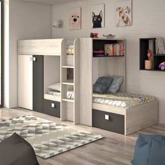 Trasman Stapelbed Maxim Antraciet - 90x190 cm