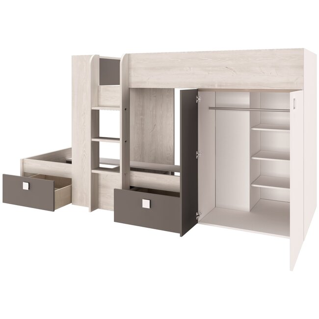 Trasman Stapelbed Maxim Antraciet - 90x190 cm