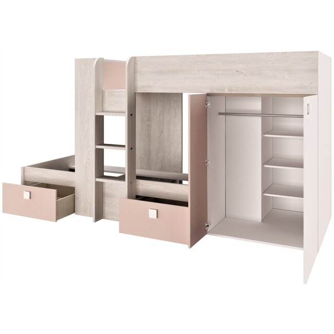 Trasman Stapelbed Maxim Antiek Roze - 90x190 cm