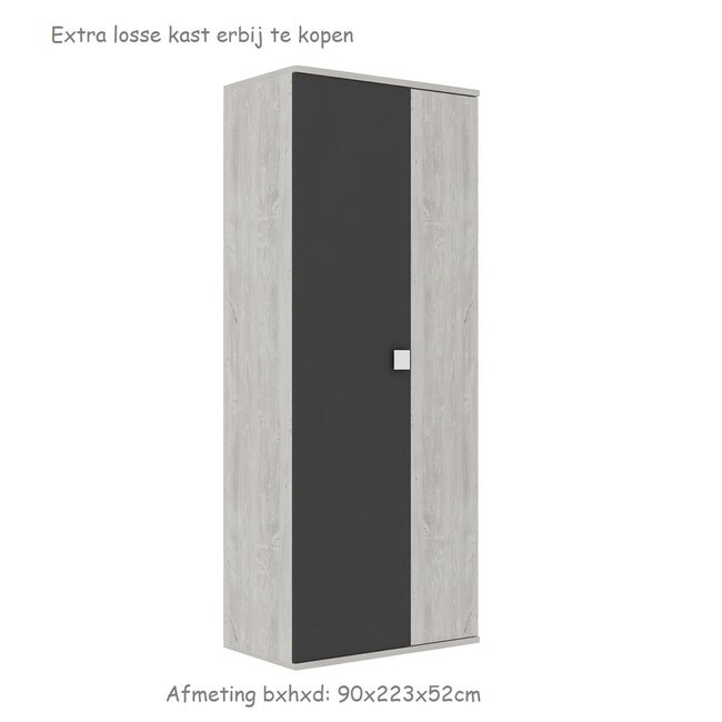 Trasman Stapelbed Maxim Antraciet - 90x190 cm