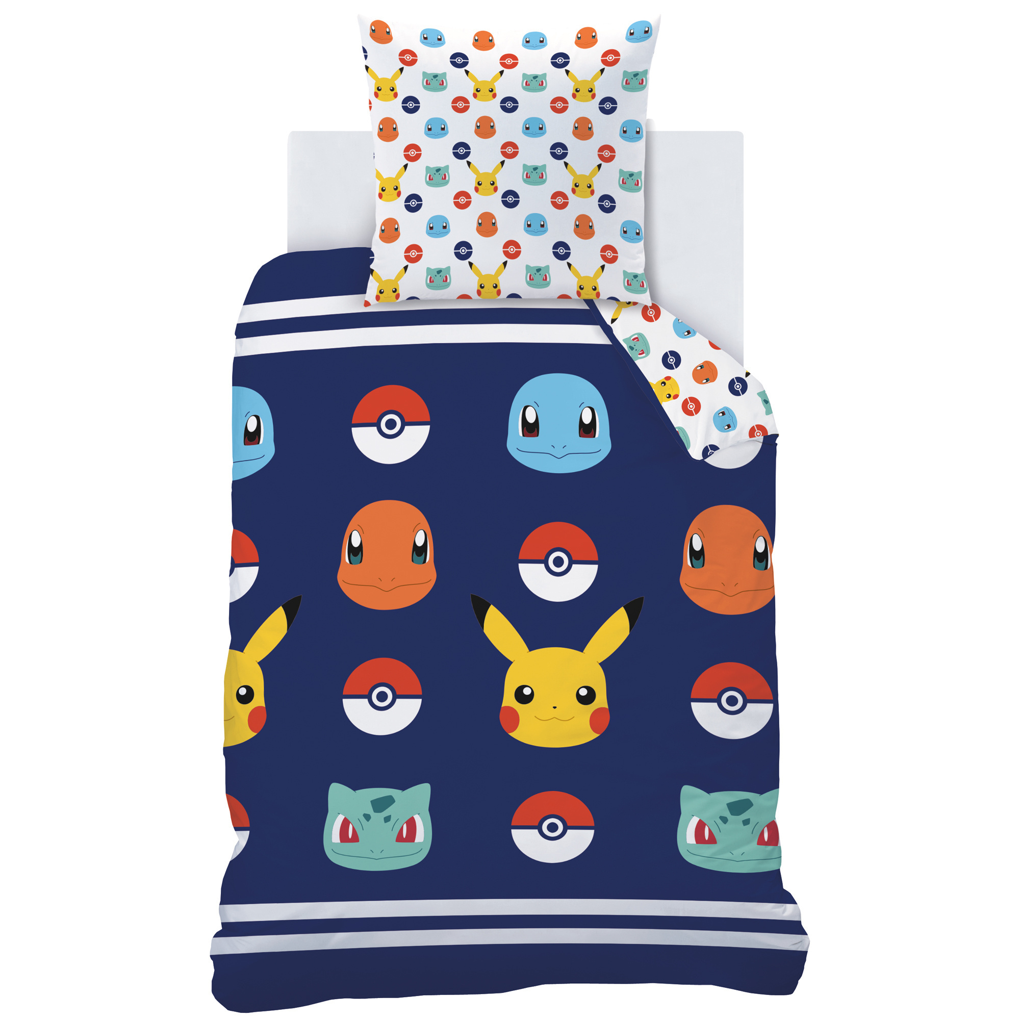 Pokémon Dekbedovertrek Badges - Eenpersoons - 140 x 200 cm - Katoen