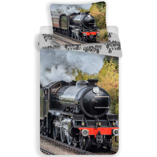 MerchandiseFever Locomotief Dekbedovertrek, Trein - Eenpersoons - 140 x 200 cm + 70 x 90 cm - Katoen
