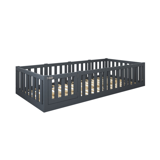 Lilli Furniture Montessori Vloerbed Luna 90x200 – Met deur- Antraciet