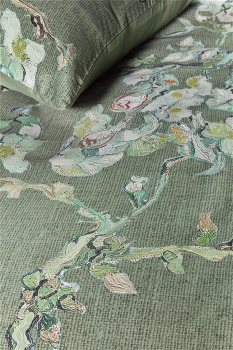 Beddinghouse x Van Gogh Museum Blossoming Dekbedovertrek - Groen - 140 x 200/220 cm + 1x 60 x 70 cm