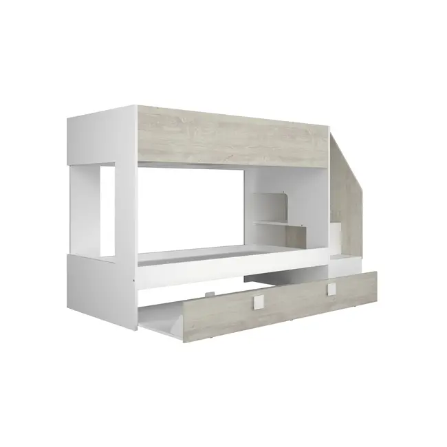 Trasman Stapelbed Easy met slaaplade 90x200 cm- Grijseiken