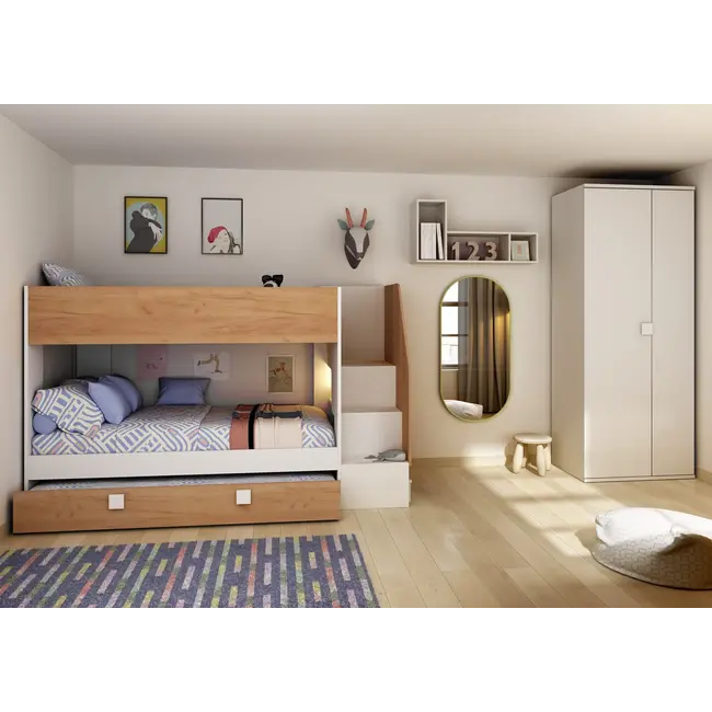 Trasman Stapelbed Easy 90x190 cm met slaaplade - Eikenkleur