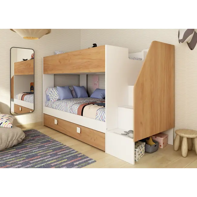 Trasman Stapelbed Easy 90x190 cm met slaaplade - Eikenkleur