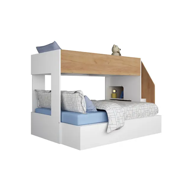 Trasman Stapelbed familiebed Easy 90/140x190 cm -Eikenkleur