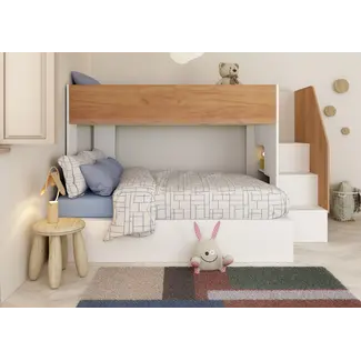 Trasman Stapelbed familiebed Easy 90/140x190 cm -Eiken kleur