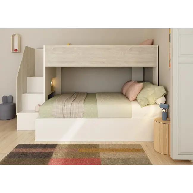 Trasman Stapelbed familiebed Easy 90/140x200 cm - Grijseiken