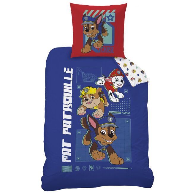 MerchandiseFever Paw Patrol Dekbedovertrek, Patou - Eenpersoons -140 x 200 + 63 x 63 cm - Katoen