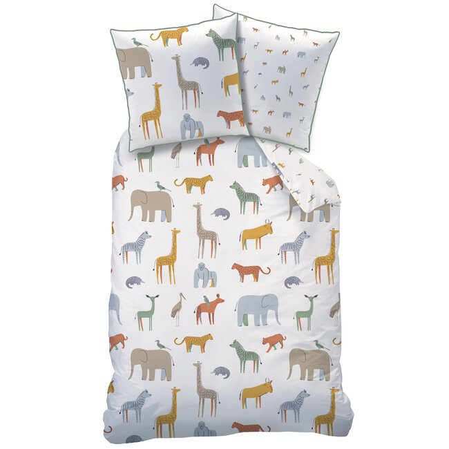 MerchandiseFever Matt & Rose Dekbedovertrek, Kenya - Eenpersoons -140 x 200 + 63 x 63 cm - Katoen