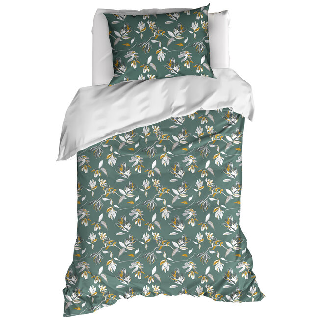 MerchandiseFever De Witte Lietaer Dekbedovertrek Acacia, Nimbus Cloud - Eenpersoons - 140 x 220 cm + 60 x 70 cm - Katoen Percal