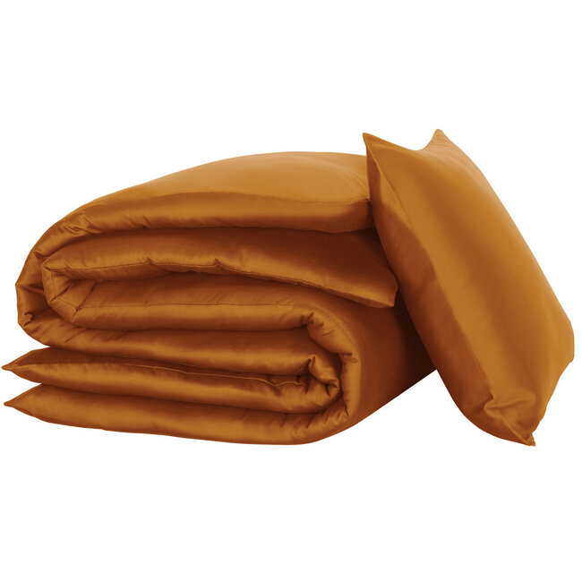 MerchandiseFever De Witte Lietaer Dekbedovertrek Olivia, Copper - 140 x 200/220 + 60 x 70 cm - Katoen Satijn