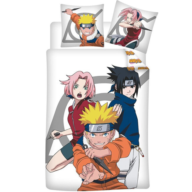 MerchandiseFever Naruto Dekbedovertrek, Ninja - Eenpersoons - 140 x 200 / 65 x 65 cm - Polykatoen