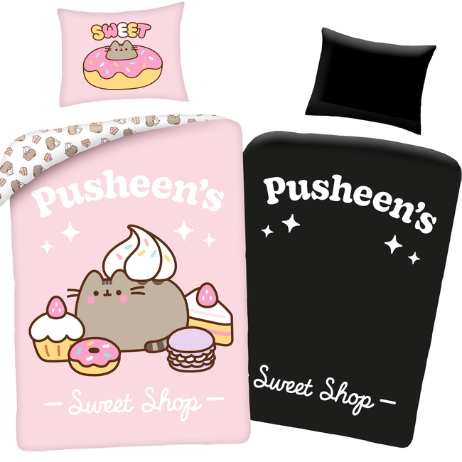MerchandiseFever Pusheen Dekbedovertrek Glow in the Dark, Sweet - Eenpersoons - 140 x 200 + 70 x 90 cm  - Katoen