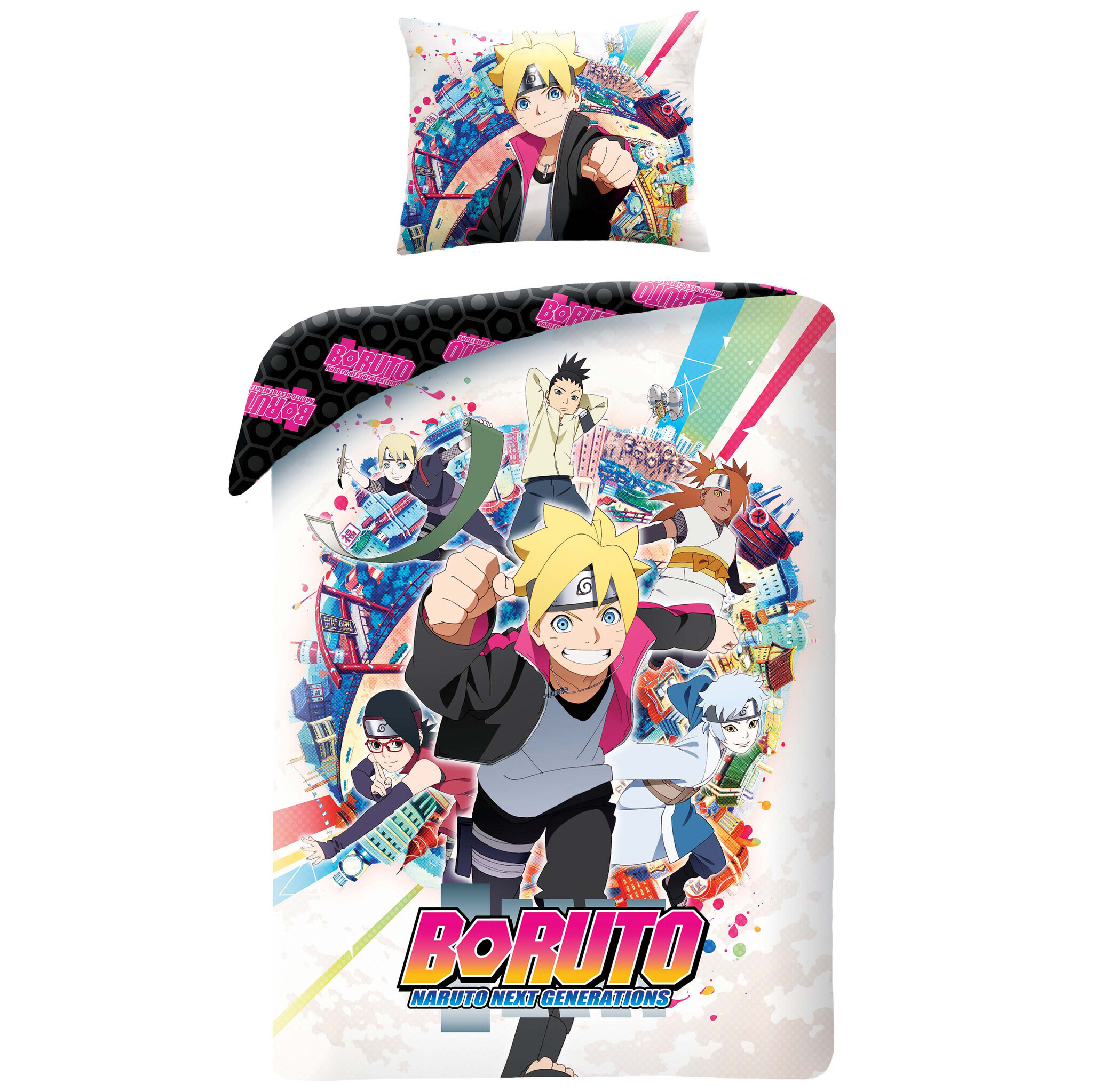 Boruto Naruto Next Generation Dekbedovertrek Eenpersoons 140x200cm Katoen Grote Kussensloop 70x90cm