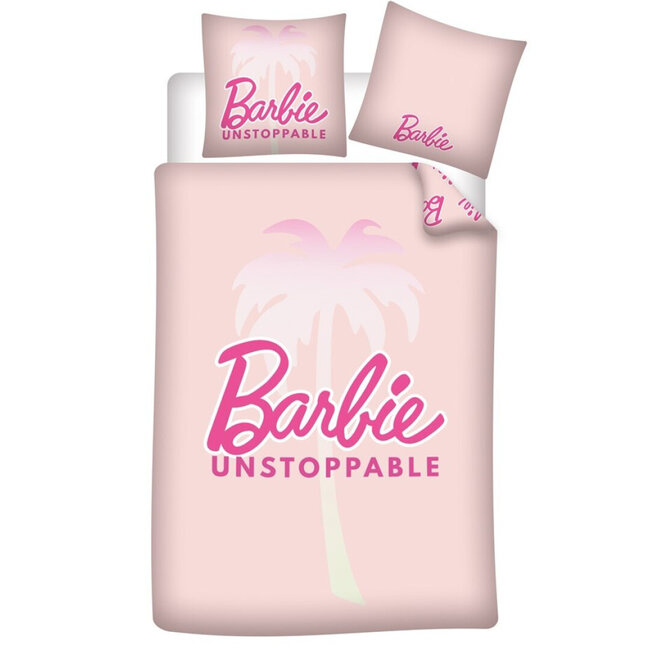 MerchandiseFever Barbie Dekbedovertrek, Unstoppable - Eenpersoons - 140 x 200 + 63 x 63 cm - Polyester