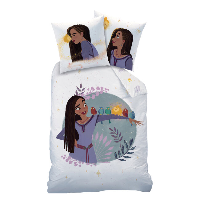 MerchandiseFever Disney Wish Dekbedovertrek, Asha - 140 x 200 cm + 63 x 63 cm - Katoen
