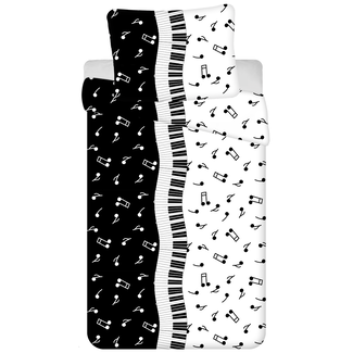 MerchandiseFever Dekbedovertrek Muziek - Eenpersoons - 140 x 200 cm  - Teddy Fleece