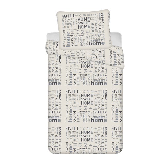 MerchandiseFever Sweet Home Dekbedovertrek, Home Sweet Home - Eenpersoons - 140 x 200 + 70 x 90 cm  - Teddy Fleece