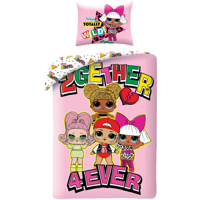 MerchandiseFever LOL Surprise! Dekbedovertrek, 2gether 4ever - 140 x 200 cm + 70 x 90 cm - Katoen