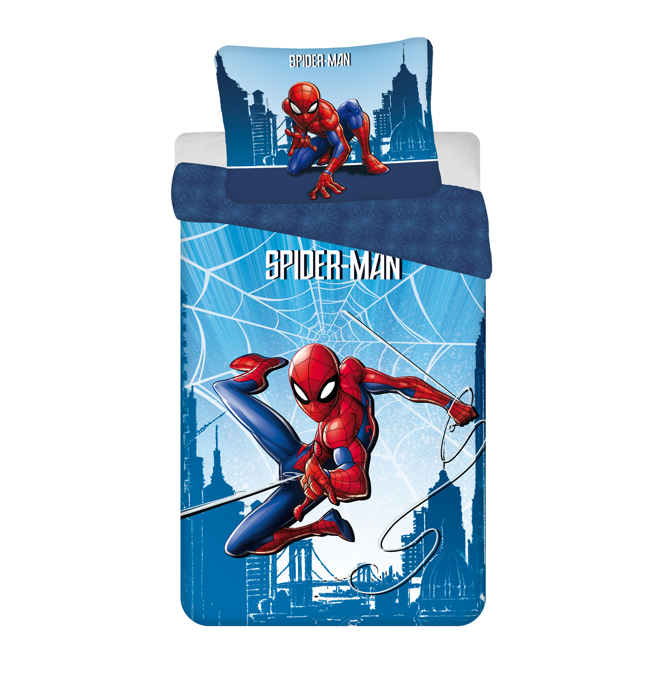 SpiderMan Dekbedovertrek, Web - Eenpersoons - 140 x 200 cm - Katoen pre order