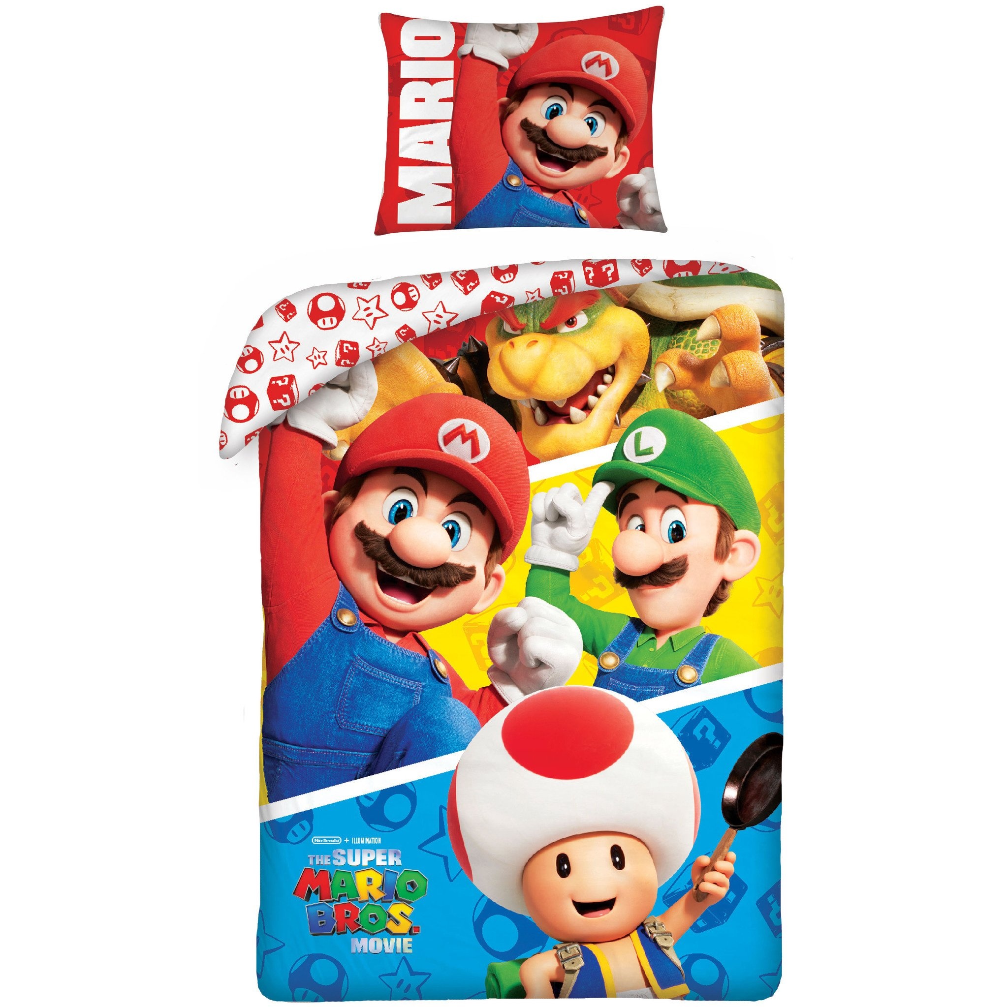 Mario Dekbedovertrek Todd, Mario, luigi & bowser 140 x 200 cm pre order