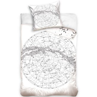 MerchandiseFever Dekbedovertrek Globe - Eenpersoons - 140 x 200 / 70 x 90 cm - Katoen