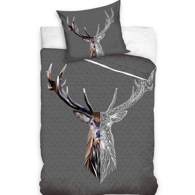 MerchandiseFever Animal Pictures Dekbedovertrek, Hert - 140 x 200 cm / 70 x 90 cm - Katoen